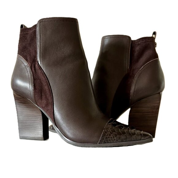 Donald J. Pliner Shoes - Donald J. Pliner | Dark Chocolate Brown Leather & Suede Bootie Sz 7.5